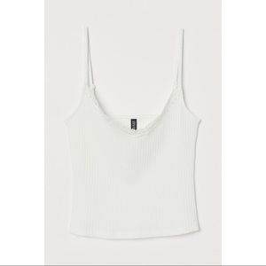 H&M Ribbed Vest Top - White